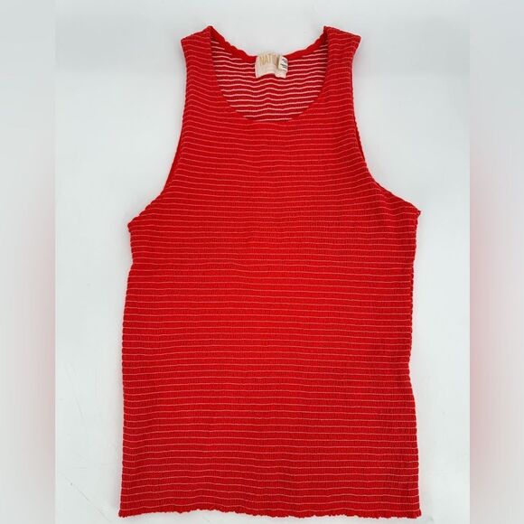 Nation LTD Red Christine Smocked Bodycon Racerback Tank - Picture 4 of 10